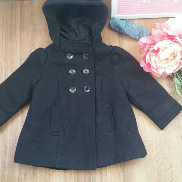 Old navy girls Wool blend pea coat - Picture 2 of 4